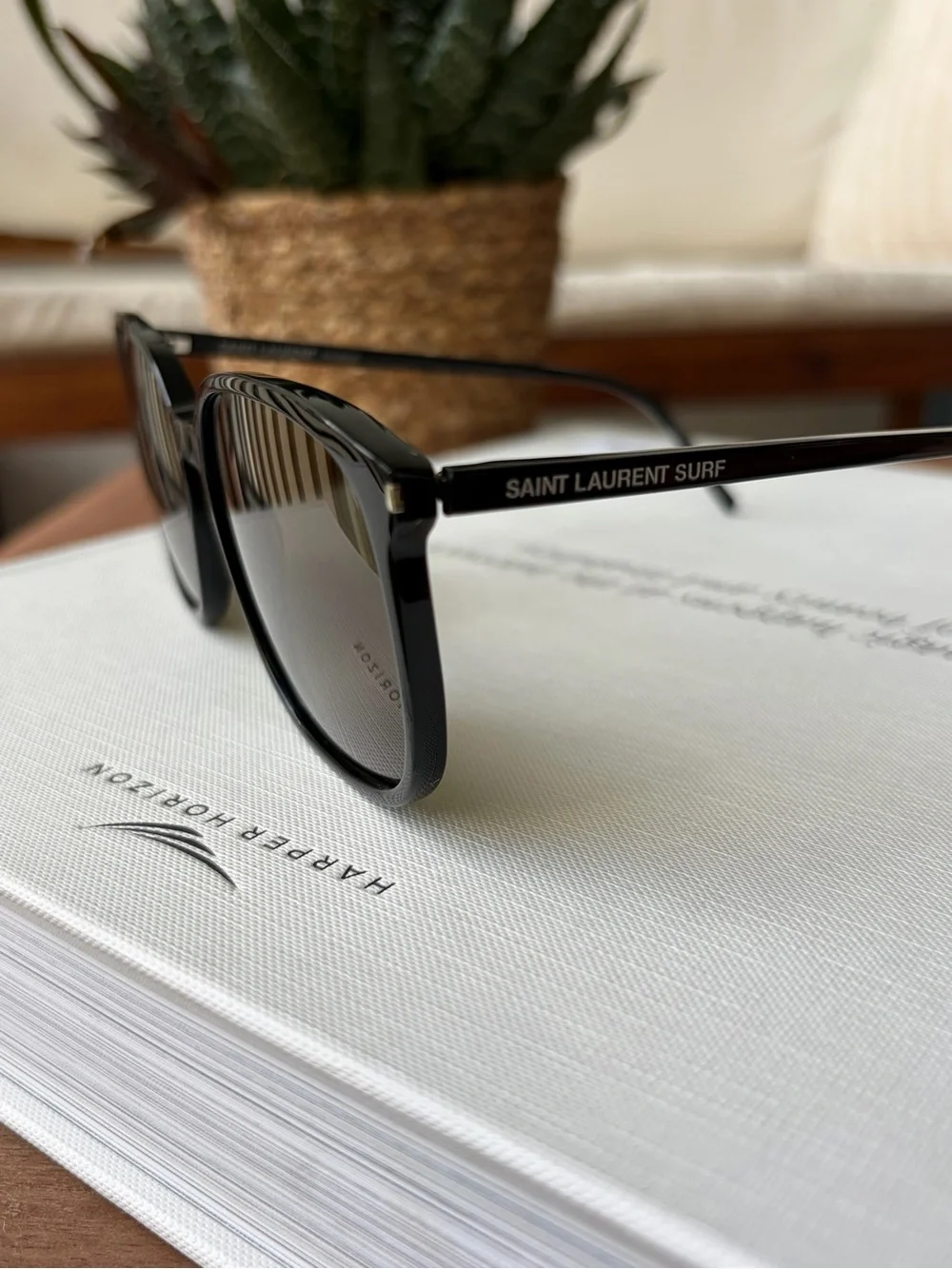 Saint Laurent SL37 001 Black Oversized Square Sunglasses 58mm